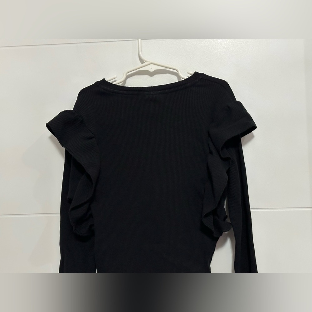 Zara: Girls Ruffle Long Sleeve Top- Size 13-14 - Picture 4 of 6